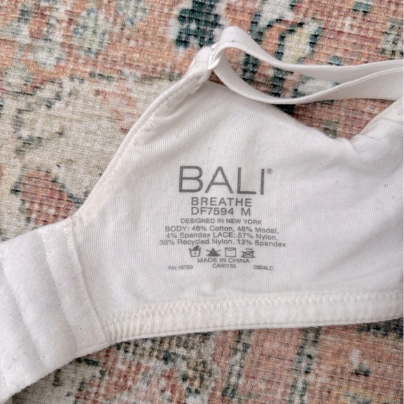 🌿🦋 Bali Breathe Wireless T Shirt White Lace Women's Bra - Picture 9 of 10